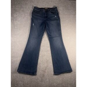 Democracy Jeans Women 12 Blue Ab Technology Bootcut Distressed Stretch Denim